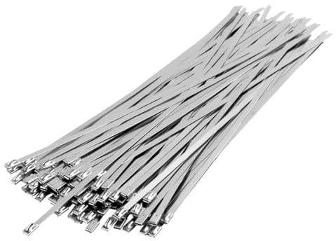 100 fascette per recinzioni a rete metallica, fascette stringicavo in acciaio inox, fascette autobloccanti in metallo per l'installazione di nastro di protezione dal calore, recinzione, tenda, griglia