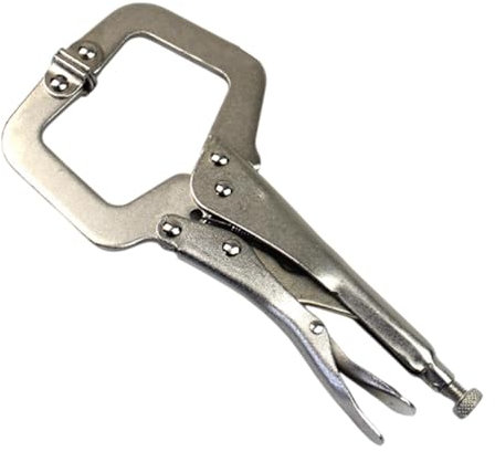 Fenteer Locking C Clamp Plier Vise Grip Electrician Maintenance Adjustable Welding C Type Locking Plier for Cabinets Drawers Garage, 9 inch