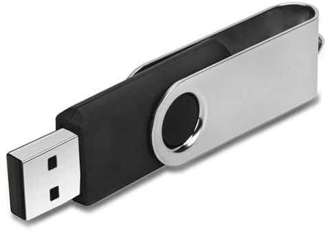 IMEASON Swivel Design 16GB USB Flash Drive with Keychain, USB 2.0 Portable Thumb Drive Memory Stick, FAT32 Format Flashdrive for Data Storage, Photos, Music, Files (Black, 16 GB)
