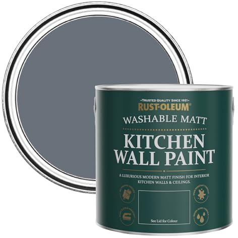 Rust-Oleum Washable Kitchen Wall & Ceiling Paint Paint, Stain, Mould and Moisture Resistant in Matt Finish - Seascape 2.5 litres
