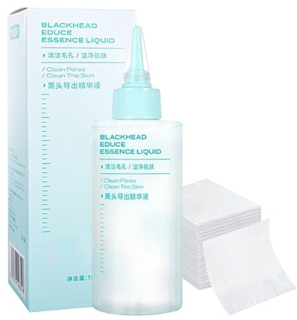 Facial Skin Liquid - 150ml Nose Dirt Extractor, 50 Cotton Pads Blackhead Cleaner, Refreshing Pore Solution | Long Lasting Deep Hydration Formula With Gentle Cleansing Feature For Camping Travel