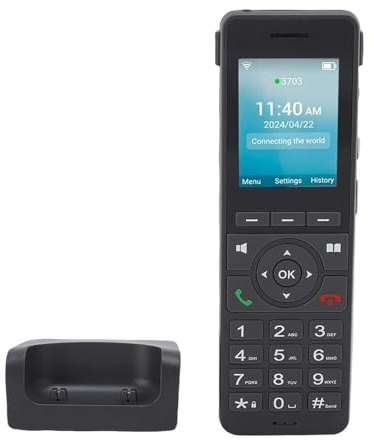 Goshyda 4G LTE Cordless VoIP -Telefon, 2,4 Zoll Farbbildschirm mit WiFi Bluetooth, 1600 MAh Akkus für Home Office, 3 -Wege -Konferenz und HD Voice (EU -Version)