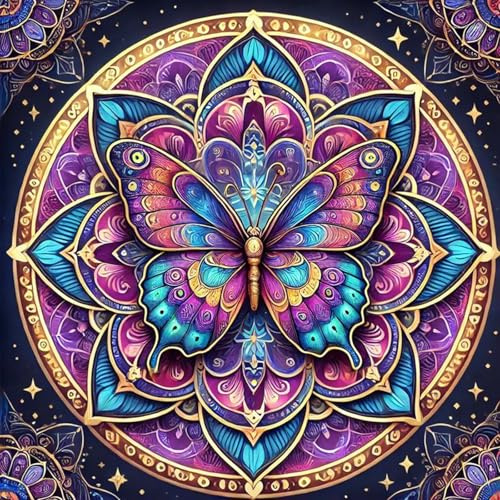RICUVED Mandala Diamond Painting,5D Blumen Diamant Painting Bilder Erwachsene Diamond Painting Kinder, Full Drill Diamond Art Diamant Malerei Bilder für Home Dekor 30x30cm