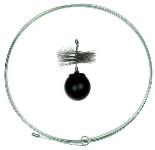 pokm toolsmarket - Reinigungsset Kaminbesen + Zugdraht + Kugel, Kaminbesteck Schornsteinfeger Bürste Set für Kamine & Ofen (1,7kg + 10m + 130mm)