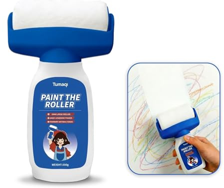 Peinture Blanche Mur et Plafond [500g] – Rouleau Retouche Peinture 2 en 1 avec Réservoir – Peinture Murale Intérieure Anti-Moisissure et Taches – Kit Réparation Facile (Blanc Mat)