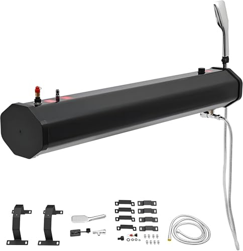 Ducha Solar Portátil Para Camping, Ducha Coche Con Depósito Agua Portaequipajes, Ducha Camping Techo, Con Tornillos Equilibrio Y Pies Metálicos, Para Camiones Y Vehículos Todo Terreno 4.76gal/18L
