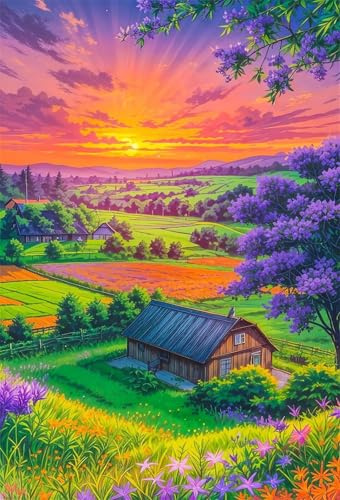 Puzzle 30 Teile Erwachsene Dämmerung Dorf, Schwer Impossible Puzzle, Pädagogisches Spiel Herausforderung Spielzeug, 30 Teile Puzzles für Erwachsene 25 x 20 cm