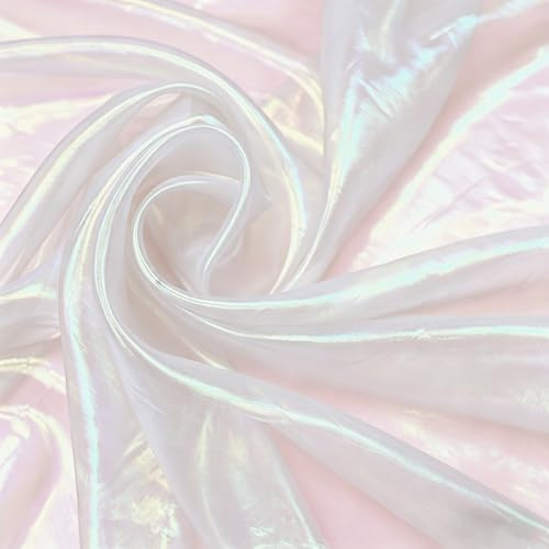 Organza Tüllstoff Glitzer Weiß, 500 x 150 cm, Tüll Meterware