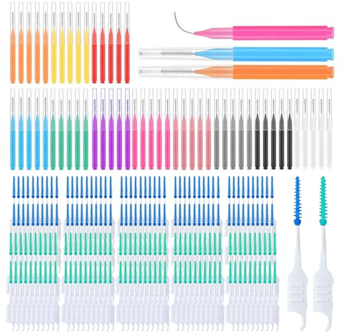 200 Pezzi Spazzolini Scovolini Silicone + 60 Pezzi Scovolini Dentali | Spazzolini Interdentali Morbidi, Scovolino Denti, Pulisce Facilmente ed Efficacemente lo Spazio Interdentale