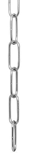 ElekTek Lampenkette Kette aus offenen Gliedern für Kronleuchter und Hängeleuchten. Mittelgroßes Glied 38 mm x 15 mm - packung mit 2 m Chrom