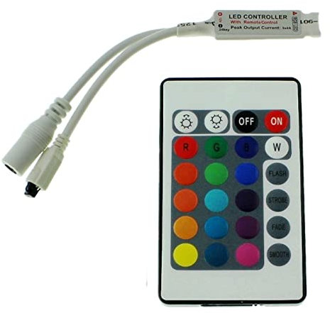 Mini RGB LED 24Key Controllore 12V 72W RGB; 4-Pin plug + play