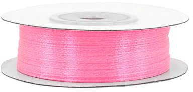 Satinband 3mm x 50m Rolle - FARBAUSWAHL in 3/6/12/25/38/50/75/100mm - farbecht & waschbar - Schleifenband für Ostern - Geschenkband zum Verpacken Dekorieren Basteln - Pink 156