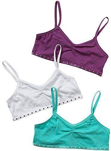 Just Essentials Girls Back to School 3 Pack Cotton Crop Bra Tops UK Seller