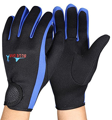 VGEBY 1 Paar Tauchen Neopren Schnorcheln Tauchhandschuhe Wasserdicht Neopren-Tauchhandschuhe Kajak Surfen Wassersport (Black Blue L)