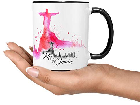 Sunnywall Rio de Janeiro Stadt Städte-tasse Skyline Tasse mug cup Kaffeetasse Geburtstagsgeschenk gratis Geschenkkarte (Rio de Janeiro Tasse)