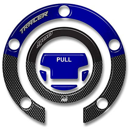 Resin Bike Adesivi Moto Compatibile con Yamaha Tracer 900 2018 2020. Protezione Tappo Serbatoio da Urti e Graffi. Adesivo 3D Resinato - Blu Metallizzato