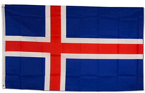 SCAMODA Bundes- und Länderflagge aus wetterfestem Material mit Metallösen, Outdoor Fahne & Flagge (Island) 150x90cm
