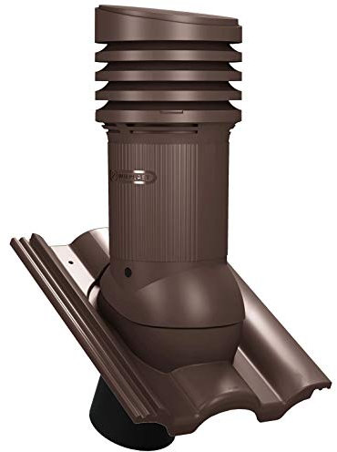 Gedämmter Entlüfterkamin EVO DN150 für Braas - Taunus Dachziegel Dachlüfter (RAL 8017 - Braun)