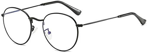 MIGOO Klassische Runde Blaulichtfilter Brille Ohne Stärke Metall Rahmen Retro Brillenfassungen Nerdbrille Unisex (Herren/Damen)