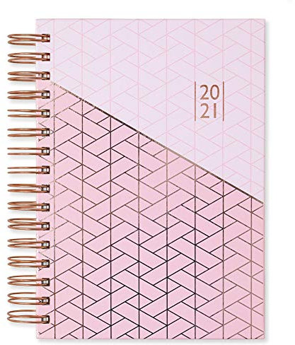 Matilda Myres Tagesplaner für 2020, A5, Spiralbindung in Roségold, ein Tag pro Seite (evtl. nicht in deutscher Sprache) A5 Pink Diary