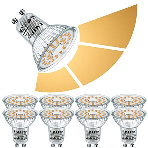 EACLL GU10 LED Warmweiss 6W 3-Stufig Dimmbar über Lichtschalter, 8er-Pack. 700 Lumen 2700K Ersetzt 75W Halogen, 3 Helligkeit 3-in-1 Reflektorlampe 120° Spot, Flimmerfrei Strahler, Dimmen ohne Dimmer