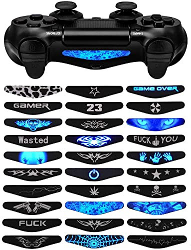 eXtremeRate Light Bar Stickers Decal Aufkleber Vinyl Wrap Decals für Playstation 4 Slim Pro Controller-30 Stück