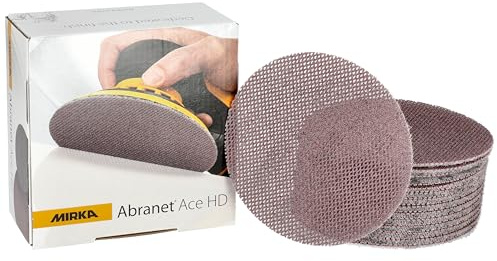 Mirka Abranet Ace HD Netz Schleifscheiben Ø 150mm Klett/Korn P80 / 25 Stk/Für 150mm Exzenter und Schleifmaschinen/zum Schleifen von harten Oberflächen, Holz, Spachtel, Lack, Metall