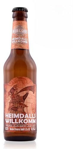 WACKEN BRAUEREI Metbier - Mix Craft Beer Box 6 x 0,33 l Flasche | HEIMDALLS WILLKOMM | Viking Craftbeer Set Gift for Men | Wikinger Kraft Bier Geschenk für Männer | Party Festival Heavy Metal