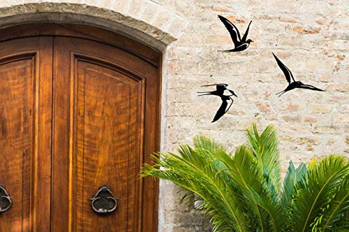 Illumino Metall Wanddeko Kunst Flussseeschwalbe 3er Set für Wohnung und Garten Vogel Gartendeko Wohn Wand Deko