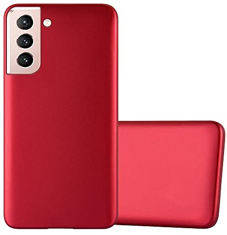 Cadorabo Custodia compatibile con Samsung Galaxy S21 5G in ROSSO METALLICO - Morbida Cover Protettiva Sottile di Silicone TPU con Bordo Protezione - Ultra Slim Case Antiurto Gel Back Bumper Guscio