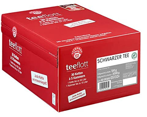 Teekanne teeflott Gro?filterketten (Schwarzer Tee) | 30 Ketten ? 5 Kammern (150 ? 10 Liter) | Tee f?r Event & Gastronomie | Gro?e Teebeutel