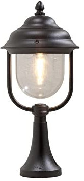 Landhaus LED Sockelleuchte, Laterne für außen Höhe 54cm, schwarz
