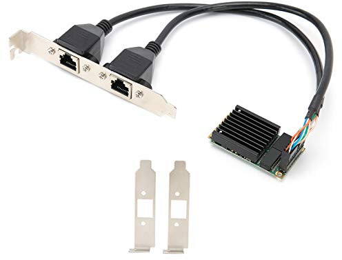 Mini PCI-E Gigabit Ethernet PCI Express Network Card,Dual RJ45 Port Mini PCI-E Ethernet Networks Card for Intel 82583V, Ethernet Networks Adapter for Desktop PC for Linux, Windows CE,XP