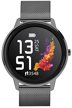 Sekonda Flex Womens Smartwatch 42mm | Gunmetal Grey | Mesh Strap | Heart Rate and Sleep Monitor, Daily Activity, Sports, Music, Weather and Message Functions, Blood Oxygen Monitor