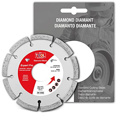 Expert Pro Disque de mortier diamant 115 mm, lame de râteau de maçonnerie pour meuleuses, outil de repointage pour un retrait rapide de l'ancien mortier, maçonnerie