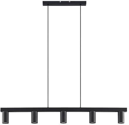 Lindby Pendelleuchte Baliko (Modern) in Schwarz aus Metall (5 flammig, GU10) - Deckenlampe Esstischlampe Hängelampe Hängeleuchte Wohnzimmerleuchte