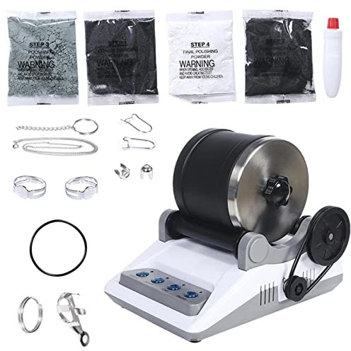 Dous gobelet Polissage Roche,démarrage Rock Tumbler Kit Complet Rock Tumbler | Le kit Rock Tumbler Comprend des Pierres précieuses, des Attaches Bijoux, Un ui