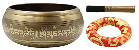 Lodokdre Tibetan Singing Bowl Set Tibetan Meditation Yoga Singing Bowl Set for Meditation Yoga Spiritual and Mindfulness