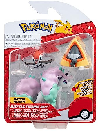 Pokémon PKW3053 - Battle Figure Set - Peppeck, Schneppke, Galar-Ponita, offizielles Figuren Set