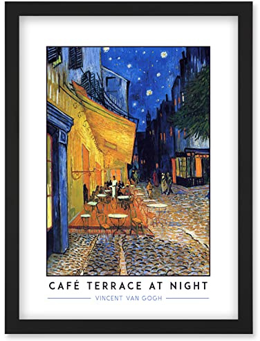 Wee Blue Coo Vincent Van Gogh Café Terrace At Night Place Du Forum Post-Impressionist Painting Artwork Framed Wall Art Print A4