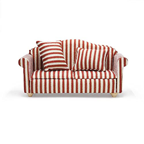 Odoria 1/12 Miniatur Sofa Couch Puppenhaus Möbel Zubehör, Gestreift