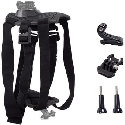 Hundegeschirr für Gopro, weiche und verstellbare Haustiergeschirr-Halterung mit 2 Mouting-Basis, zur Fixierung von Brust und Rücken für Gopro Hero alle Modelle und andere Sportkameras, geeignet für