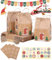 SOBEAU 24 Stück Weihnachten Geschenkboxen, Kraftpapier Süßigkeitskästen, 10.5 * 7 * 5cm Christmas Party Geschenkverpackung