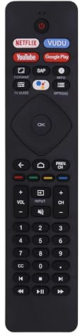 FOXRMT Ersatz Philips Fernbedienung Kompatibel mit Fernbedienung Philips 4K Smart TV, NH800UP RF402A-V14 IR Fernbedienung