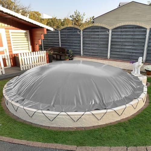 Aufblasbare Poolabdeckung Rundpool Ø 500 cm I Rund Pool 5 m I grau