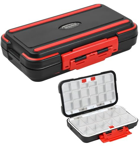 Wisebom Tacklebox Köderbox Wasserdicht Angelzubehör Boxen Haken Köderbehälter 30 Faecher Multifunktion Werkzeugkasten Teilebox Aufbewahrungskiste Angelbedarf (Schwarz)