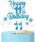 mciskin Happy 11th Birthday Candles Cake Toppers Set, Blue Number 11 Candle for Birthday Cake, Birthday Candles Cake Toppers for Girls Boys Birthday Decorations, Blue Silver Star Cake Cupcake Toppers