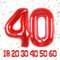 ballonluftballon 40 jahre | Rot 40 ballons-40-101cm 40 Geburtstagsdeko -40 Folienballon Zahl Deko zum Geburtstag fliegt mit Helium 40 Geburtstag für Männer Frauen 40 Geburtstagsparty Jubiläum…