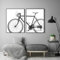 RDRDtbtr Schwarz-Weiß-Fotografie Wand Bilder Vintage-Fahrrad Leinwandgemälde abstrakte Poster und Kunstdrucke Bild für Wohnzimmer Heimdekoration 40 x 60 cm x 2 ungerahmt
