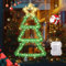 GlobaLink Albero di Natale da Parete Pieghevole con Luci a 110 LED, Albero Decorazione Natalizia Unica Creativa da Appendere a Muro per Natale Casa Ufficio Appartamento Feste, Luce Bianca Calda, 76 CM